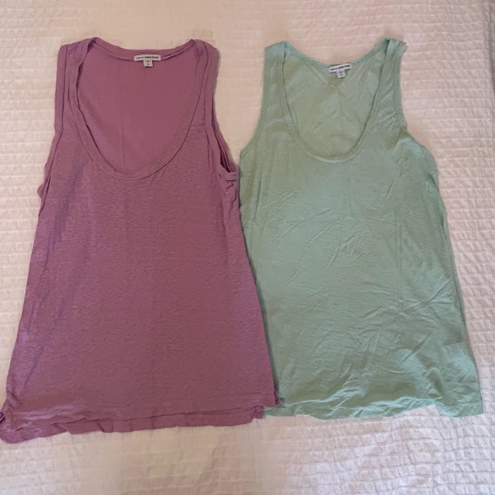 James Perse - 2 Sleeveless Tops - Lavender and Mint